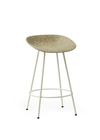 Normann Copenhagen - stołek barowy - Mat Barstool 65 cm Steel - Seaweed / Cream Steel