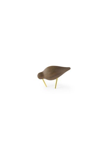 Normann Copenhagen - Figura - Shorebird - Small - Walnut tree - Nature/brass