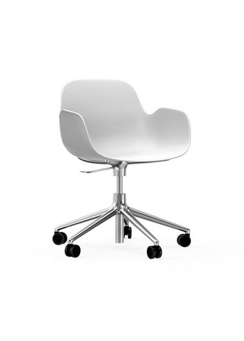 Normann Copenhagen - Bürostuhl - Form Armchair Swivel 5W Gas Lift Alu - Aluminium / White