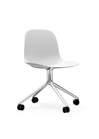 Normann Copenhagen - Cadeira de escritório - Form Chair Swivel 4W Alu - White / Aluminum
