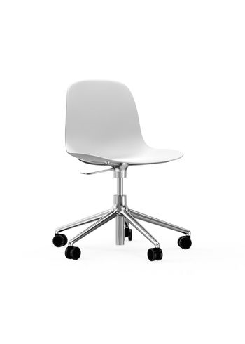 Normann Copenhagen - Toimistotuoli - Form Chair Swivel 5W Gas Lift Alu - Aluminium / White