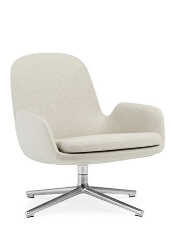 Normann Copenhagen - Fåtölj - Era Lounge Chair Low Swivel - Sort Aluminium Stel / Main Line flax
