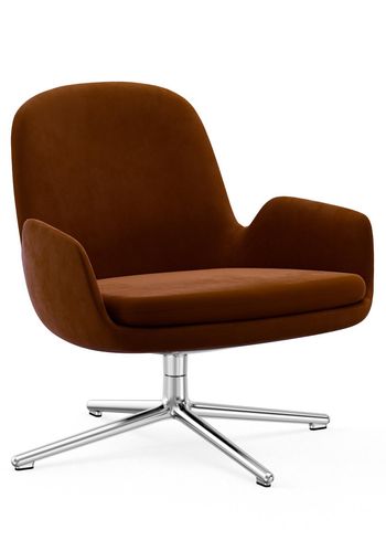 Normann Copenhagen - Fotel - Era Lounge Chair Low Swivel - Alu Frame / Fabric: City Velvet