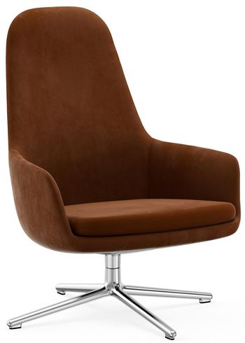 Normann Copenhagen - Fotel - Era Lounge Chair High Swivel - Alu Frame / Fabric: City Velvet