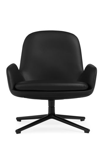 Normann Copenhagen - Fotel - Era Lounge Chair Low Swivel - Sort Aluminium Stel / Ultra Leather