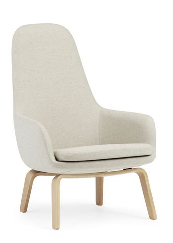 Normann Copenhagen - Nojatuoli - Era Lounge Chair High Wood - Eg Stel / Stof: Main Line flax