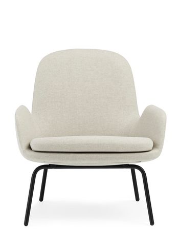 Normann Copenhagen - Sillón - Era Lounge Chair Low Steel & Chrome - Stel: Krom / Stof: Main Line flax