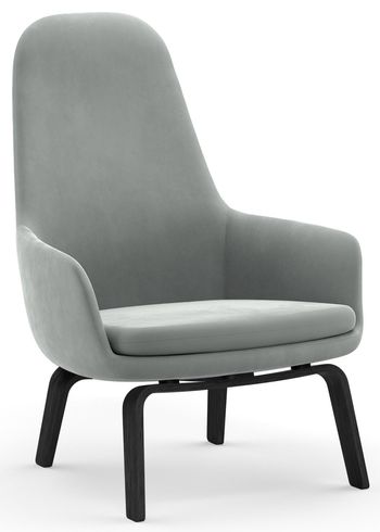 Normann Copenhagen - Sillón - Era Lounge Chair High Wood - Black Frame / Fabric: City Velvet