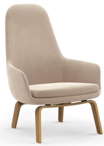 Normann Copenhagen - Nojatuoli - Era Lounge Chair High Wood - Oak Frame / Fabric: City Velvet