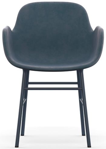 Normann Copenhagen - Fauteuil - Form Armchair - Full Upholstery Steel, Chrome & Brass - Frame: Blue Steel / Fabric: City Velvet vol. 2 50