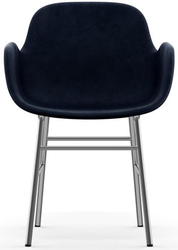 Normann Copenhagen - Fauteuil - Form Armchair - Full Upholstery Steel, Chrome & Brass - Frame: Chrome / Fabric: City Velvet vol. 2 52