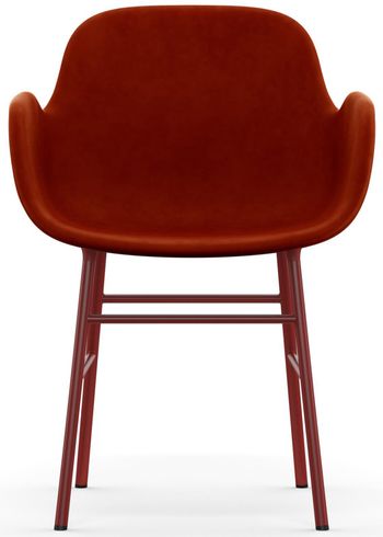 Normann Copenhagen - Fauteuil - Form Armchair - Full Upholstery Steel, Chrome & Brass - Frame: Red Steel / Fabric: City Velvet vol. 2 63