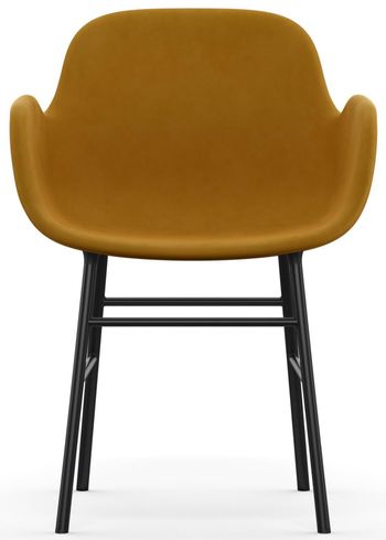 Normann Copenhagen - Fauteuil - Form Armchair - Full Upholstery Steel, Chrome & Brass - Frame: Black Steel / Fabric: City Velvet vol. 2 60