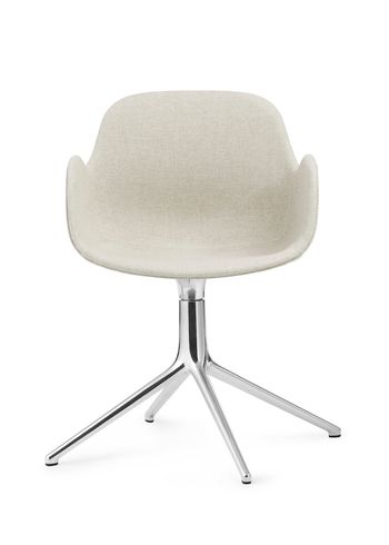 Normann Copenhagen - Lounge stoel - Form Armchair - Swivel 4L Full Upholstery - Stel: Aluminium / Main Line flax: MLF20 (Upminster, sand)