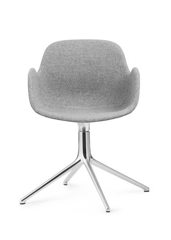 Normann Copenhagen - Lounge stoel - Form Armchair - Swivel 4L Full Upholstery - Stel: Aluminium / Synergy: LDS16 (Partner, grey)