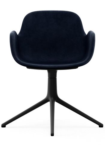 Normann Copenhagen - Armchair - Form Armchair - Swivel 4L Full Upholstery - Frame: Black Aluminium / Fabric: City Velvet vol. 2 52