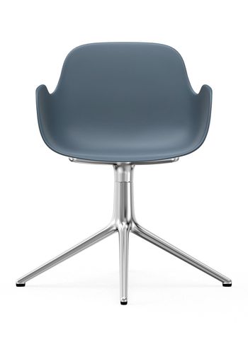Normann Copenhagen - Lounge stoel - Form Armchair - Swivel 4L - Frame: Aluminium / Seat: Blue