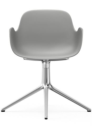Normann Copenhagen - Lounge stoel - Form Armchair - Swivel 4L - Frame: Aluminium / Seat: Grey