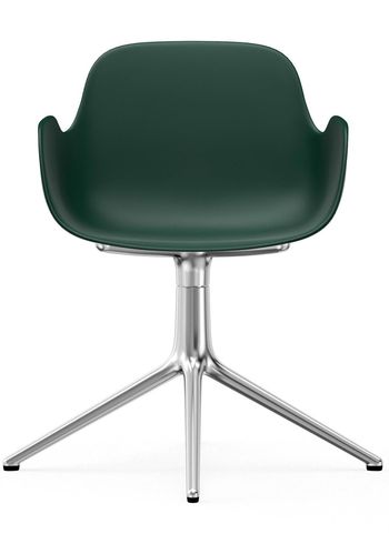 Normann Copenhagen - Lounge stoel - Form Armchair - Swivel 4L - Frame: Aluminium / Seat: Green