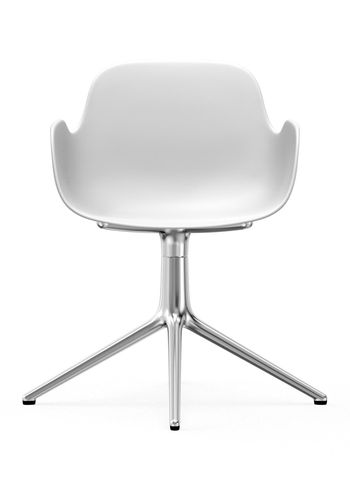 Normann Copenhagen - Fauteuil - Form Armchair - Swivel 4L - Frame: Aluminium / Seat: White