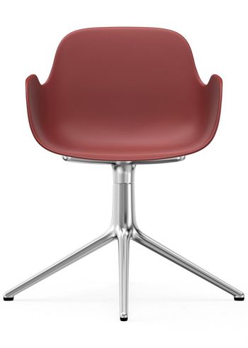 Normann Copenhagen - Lounge stoel - Form Armchair - Swivel 4L - Frame: Aluminium / Seat: Red