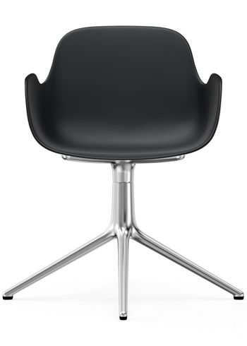 Normann Copenhagen - Lounge stoel - Form Armchair - Swivel 4L - Frame: Aluminium / Seat: Black