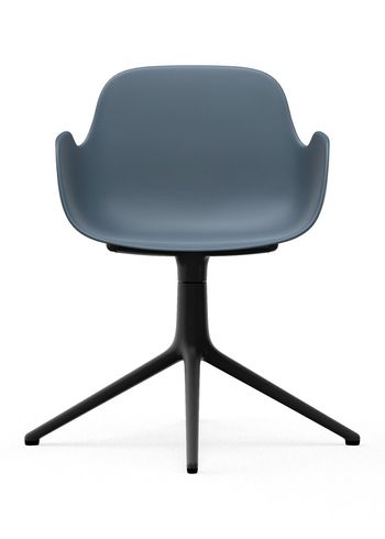 Normann Copenhagen - Lounge stoel - Form Armchair - Swivel 4L - Frame: Black Aluminium / Seat: Blue