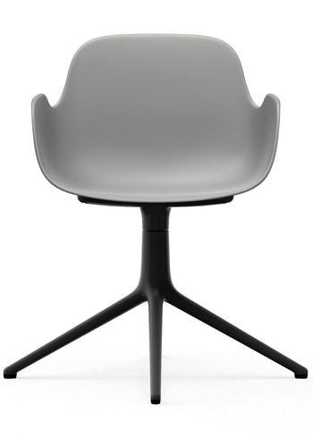Normann Copenhagen - Fauteuil - Form Armchair - Swivel 4L - Frame: Black Aluminium / Seat: Grey