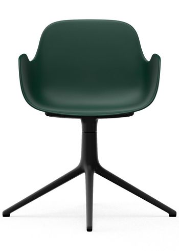 Normann Copenhagen - Lounge stoel - Form Armchair - Swivel 4L - Frame: Black Aluminium / Seat: Green