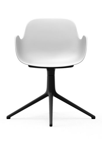 Normann Copenhagen - Lounge stoel - Form Armchair - Swivel 4L - Frame: Black Aluminium / Seat: White