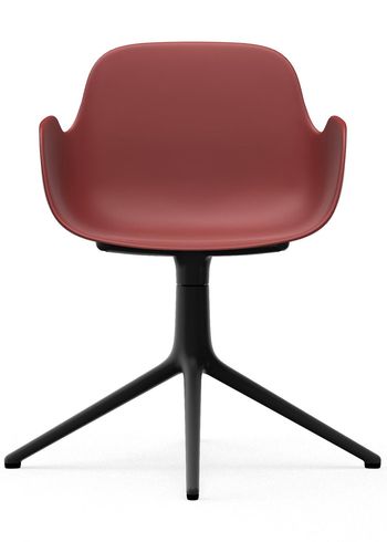 Normann Copenhagen - Fauteuil - Form Armchair - Swivel 4L - Frame: Black Aluminium / Seat: Red