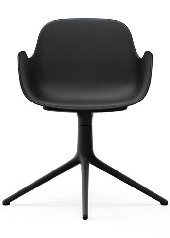 Normann Copenhagen - Lounge stoel - Form Armchair - Swivel 4L - Frame: Black Aluminium / Seat: Black
