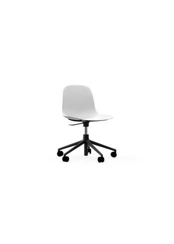 Normann Copenhagen - Poltrona - Form chair swivel - Drejestel 5W Gaslift - full upholstery - Stel: Aluminium / Sæde: Ultra læder