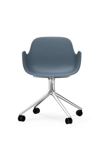 Normann Copenhagen - Lounge stoel - Form Armchair Swivel 4W - Blue - Aluminum