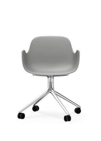 Normann Copenhagen - Chaise de bureau - Form Armchair Swivel 4W - Grey - Aluminum