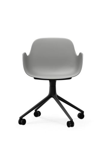 Normann Copenhagen - Silla de oficina - Form Armchair Swivel 4W - Grey - Black Aluminum