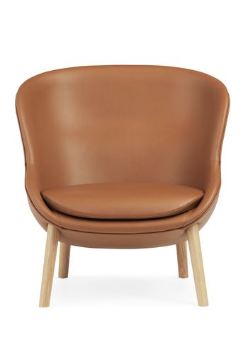 Normann Copenhagen - Sessel - Hyg Lounge Chair by Simon Legald / Low - Eg / Ultra Leather: 41574 (Brandy) - ULTRA 41599 (Black)