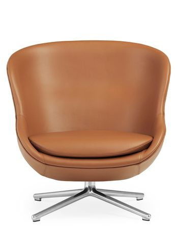 Normann Copenhagen - Sessel - Hyg Lounge Chair by Simon Legald / Low - Ultra Leather / Aluminium Swivel