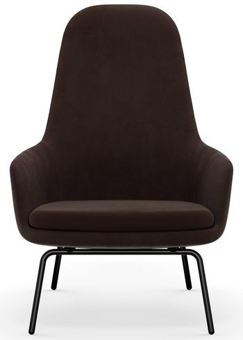 Normann Copenhagen - Fåtölj - Era Lounge Chair High Steel & Chrome - Steel Frame / Fabric: City Velvet
