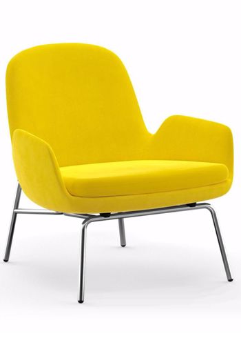 Normann Copenhagen - Fåtölj - Era Lounge Chair Low Steel & Chrome - Chrome Frame / Fabric: City Velvet