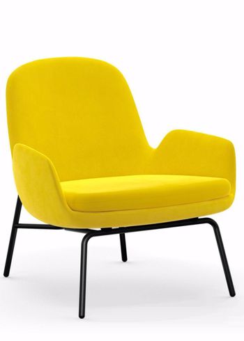 Normann Copenhagen - Fotel - Era Lounge Chair Low Steel & Chrome - Steel Frame / Fabric: City Velvet