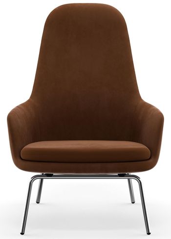 Normann Copenhagen - Sillón - Era Lounge Chair High Steel & Chrome - Chrome Frame / Fabric: City Velvet