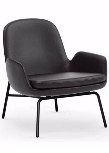 Normann Copenhagen - Fotel - Era Lounge Chair Low Steel & Chrome - Steel Frame / Fabric: Ultra Leather