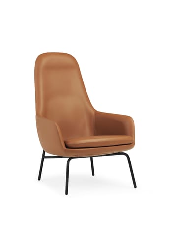 Normann Copenhagen - Sillón - Era Lounge Chair High Steel & Chrome - Steel Frame / Ultra leather