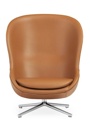 Normann Copenhagen - Nojatuoli - Hyg Lounge Chair by Simon Legald / High - Alu / Ultra Leather: 41574 (Brandy) - 41599 (Black)