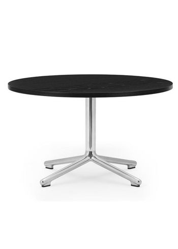 Normann Copenhagen - Tavolino da caffè - Lunar sofabord Ø70 - Stel: poleret alu/ Bordplade: sort eg