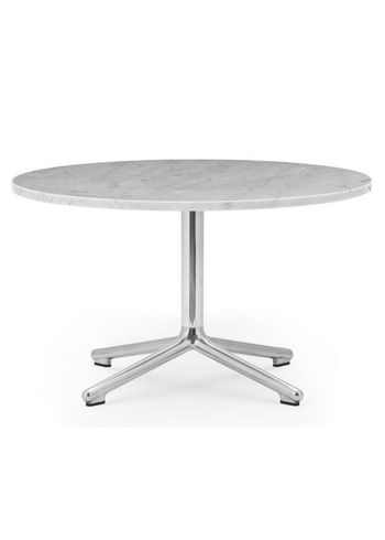 Normann Copenhagen - Coffee Table - Lunar sofabord Ø70 - Stel: poleret aluminium/ Bordplade: marmor hvid