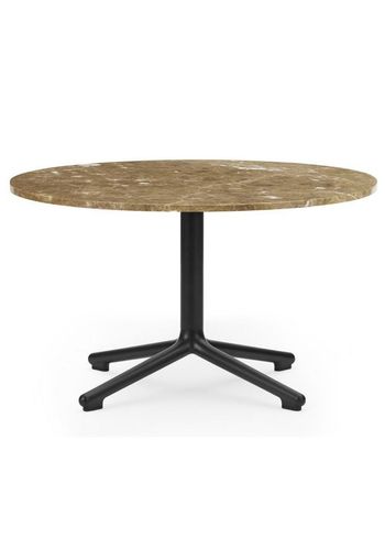 Normann Copenhagen - Tavolino da caffè - Lunar sofabord Ø70 - Stel: sortlakeret aluminium/ Bordplade: marmor sand