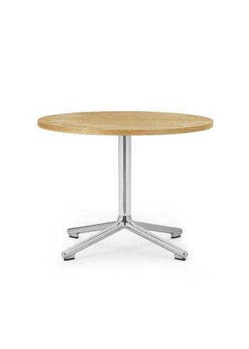 Normann Copenhagen - Tavolino da caffè - Lunar sofabord Ø60 - Stel: poleret aluminium/ Bordplade: eg