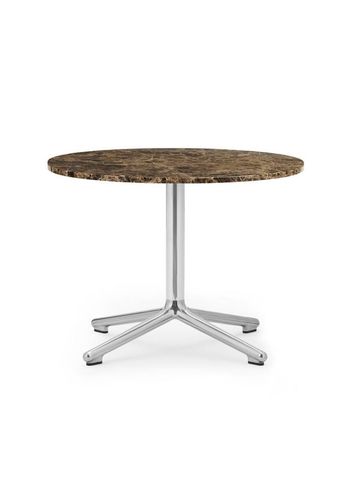 Normann Copenhagen - Coffee table - Lunar sofabord Ø60 - Stel: poleret aluminium/Bordplade: marmor kaffe